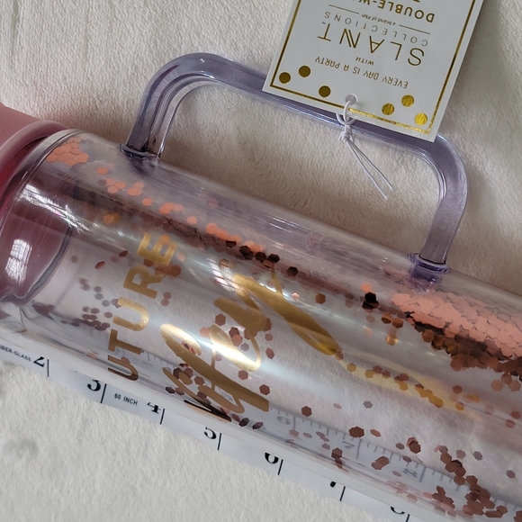 NWT! FUTURE WIFEY ROSE GOLD PINK PASTEL CLEAR WATER BOTTLE BRIDAL SHOWER GIFT - Picture 3 of 3